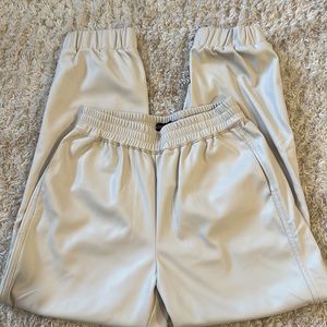 Love Token faux leather joggers in a beautiful vanilla color - new without tags